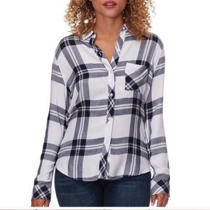 Rails Women's Black and White Plaid Button-Up Shirt